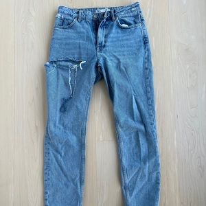 Zara high waisted jeans with a rip